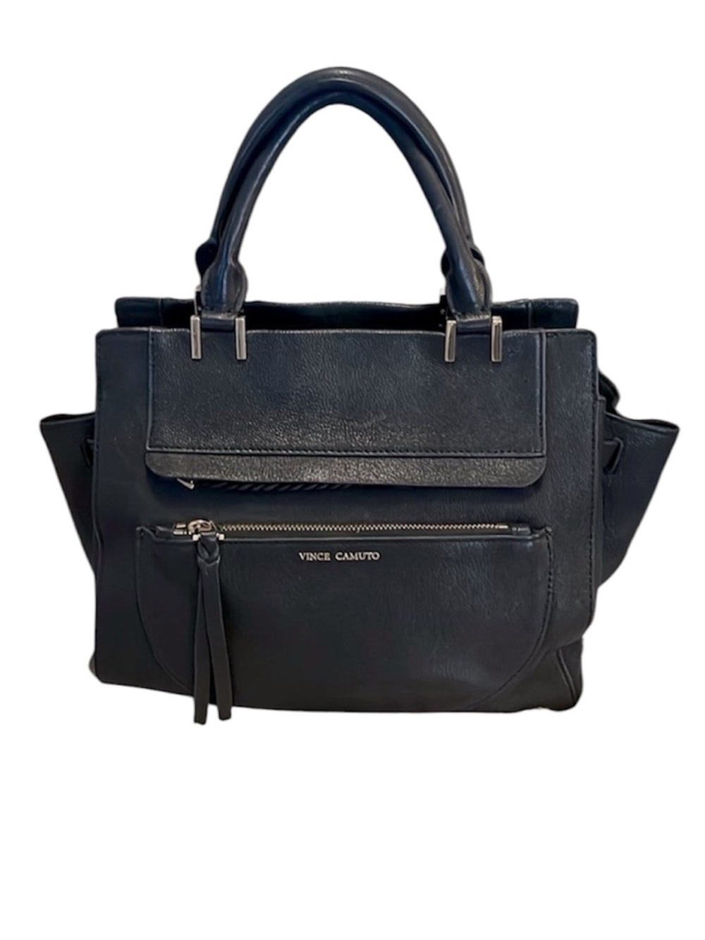 Vince Camuto Women’s Ayla Black Satchel Bag Purse